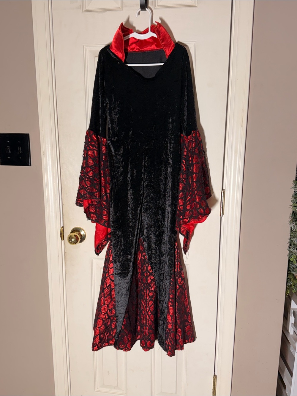 Black & Red Velvet Vampire Costume for Kids